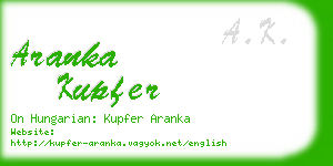 aranka kupfer business card